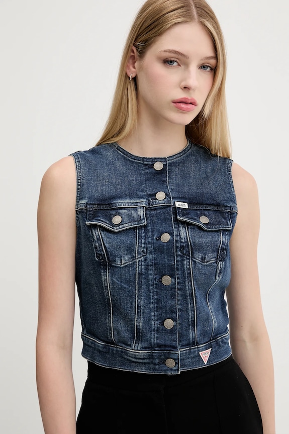 Rifľová vesta Guess Originals modrá W5YN71.D4H1D
