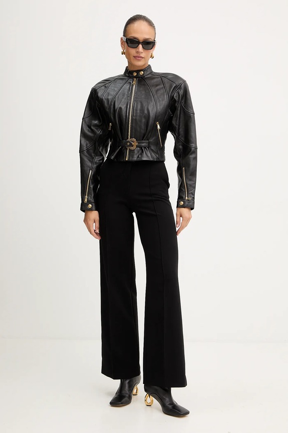Versace Jeans Couture ramoneska skórzana 79HAVP03.CP021 czarny AW25