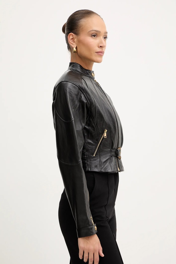 Versace Jeans Couture ramoneska skórzana czarny 79HAVP03.CP021