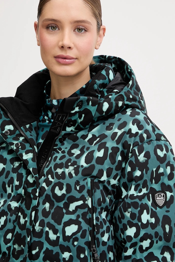 Smučarska jakna EA7 Emporio Armani turkizna AF13889.7W000394
