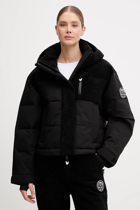Μπουφάν για σκι EA7 Emporio Armani χειμερινά σπόρ μαύρο AF14636.7W000374