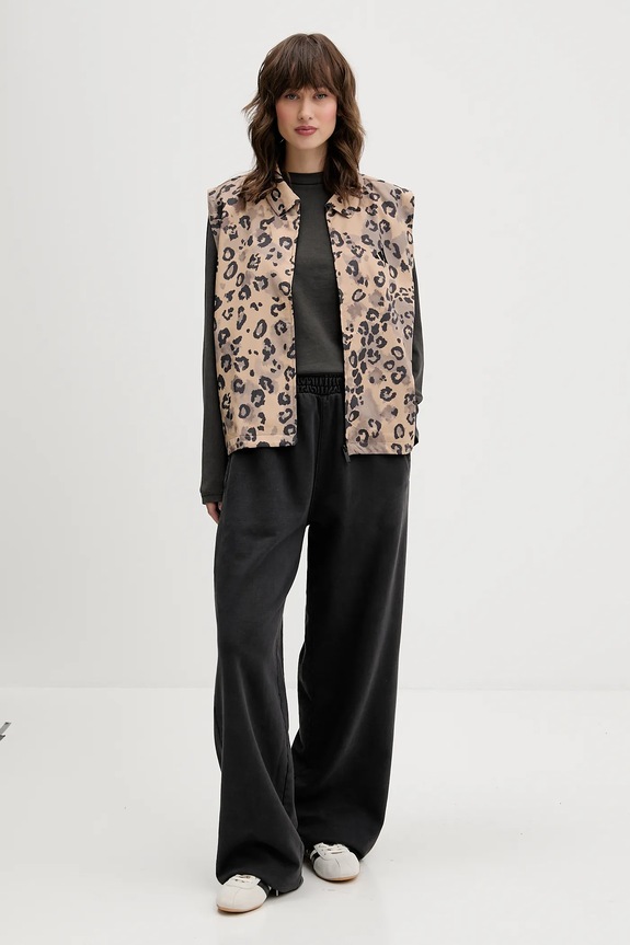 adidas vestă Animal Print 3-Stripes JV6957 bej AW25