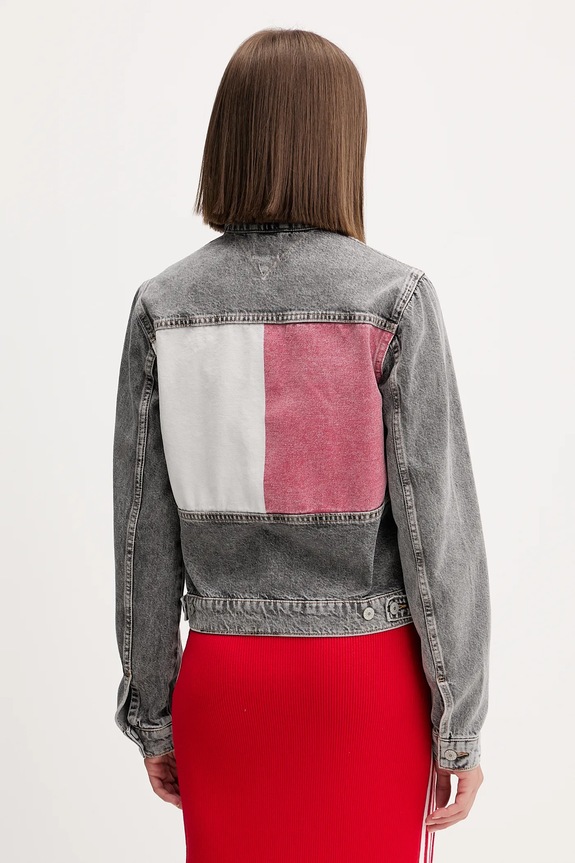 Odzież Tommy Jeans kurtka jeansowa DW0DW21555 szary