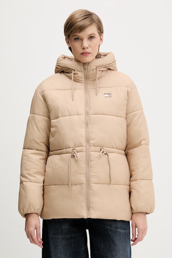 Bunda Tommy Jeans oversize béžová DW0DW21626