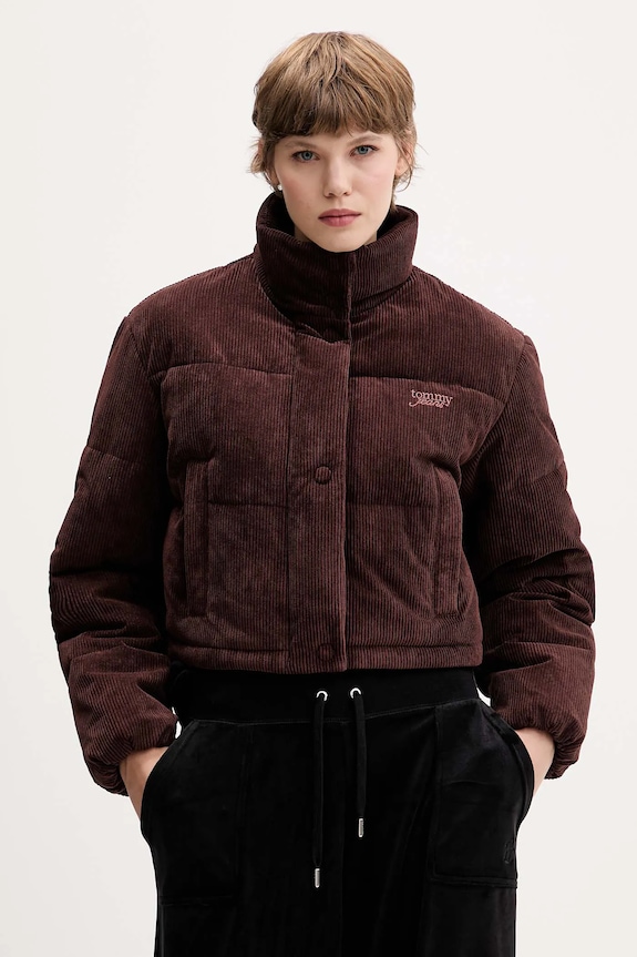 Tommy Jeans geacă cu captuseala maro DW0DW21658
