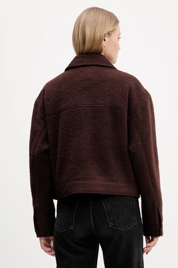 Oblečení Bunda s příměsí vlny Tommy Jeans DW0DW21662 hnědá