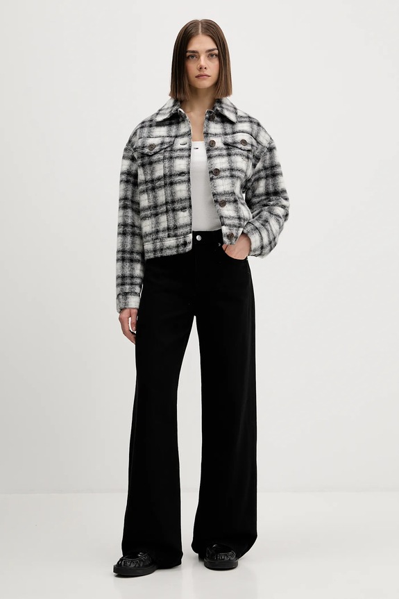 Μπουφάν με προσθήκη μάλλινου υφάσματος Tommy Jeans DW0DW21662 μαύρο AW25