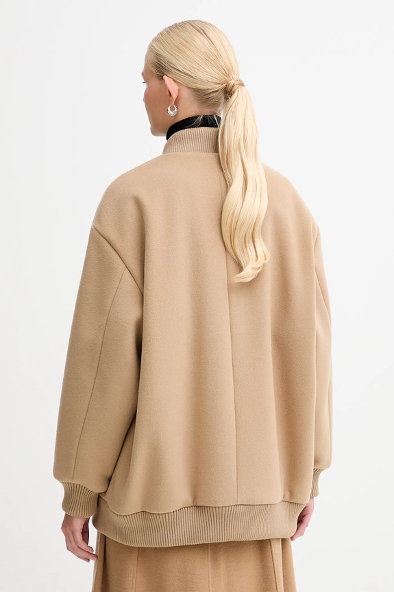 Odzież Weekend Max Mara kurtka bomber z dodatkiem wełny ADORNI 2525486012600 zielony