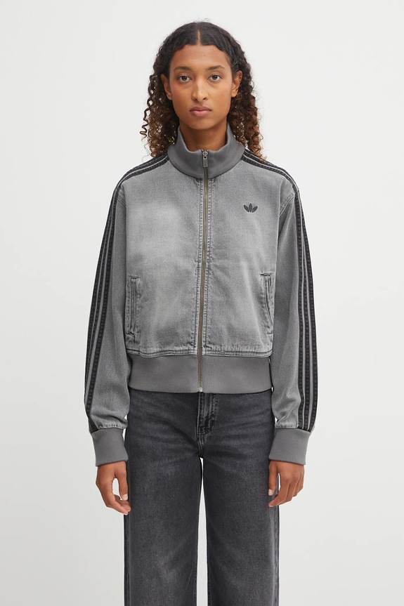 Bunda adidas Originals Denim Tt nezateplené sivá JY2564