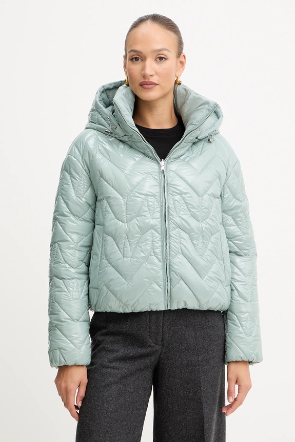 Jakna Patrizia Pepe s kapuljačom tirkizna 2O0189.A647