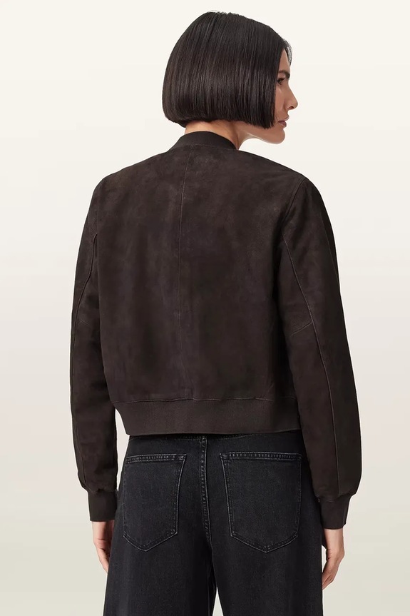 AllSaints bomber jakna ženska semišasta ORTEN W041LD rjava SS26
