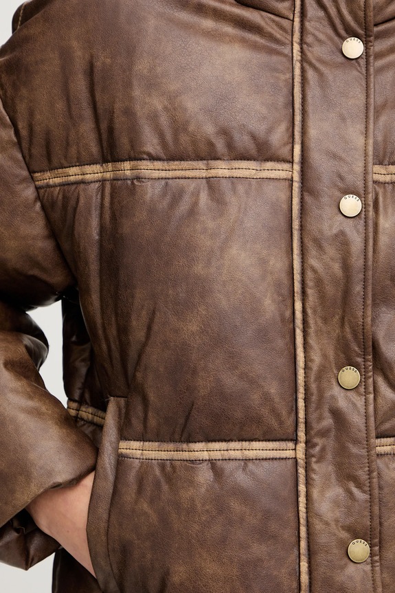 Μπουφάν Guess GIPSY W5BLAE.W0450 καφέ