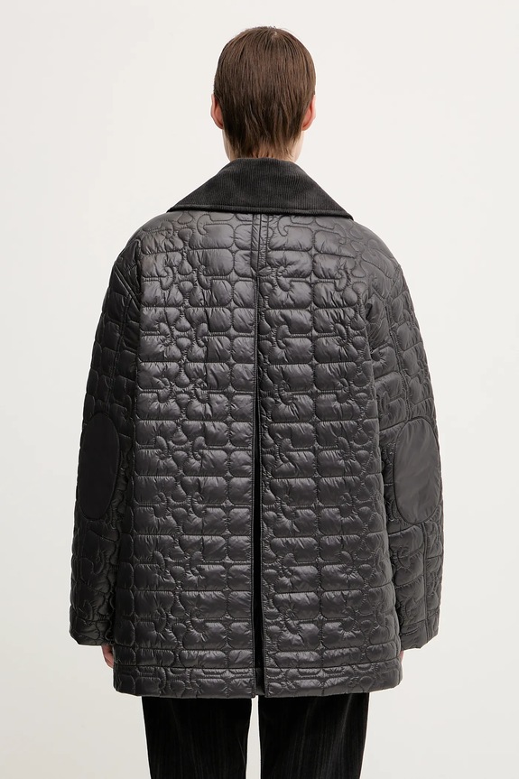 Odzież GANNI kurtka Shiny Quilt Midi W0343 szary