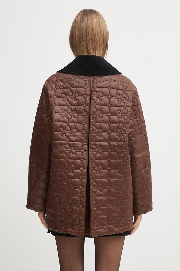 Odzież GANNI kurtka Shiny Quilt Midi W0397 brązowy