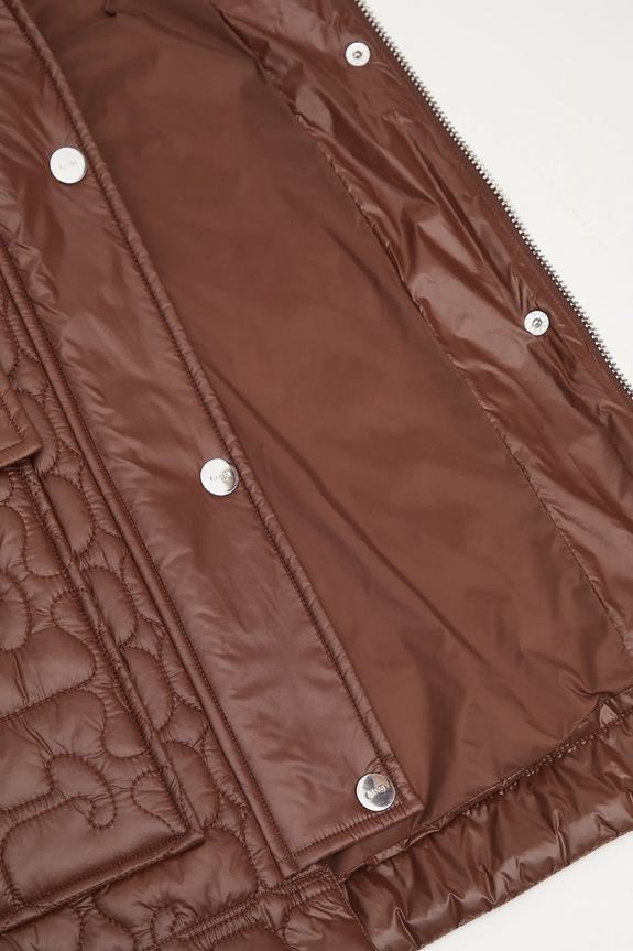 GANNI kurtka Shiny Quilt Midi W0397