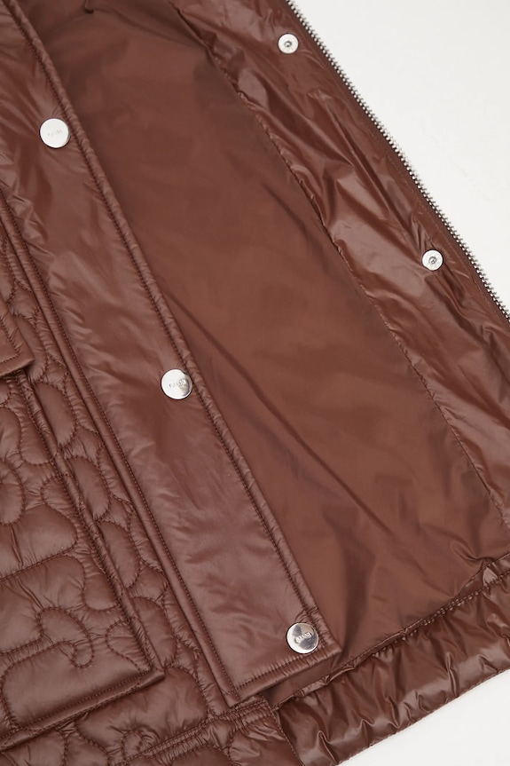 GANNI kurtka Shiny Quilt Midi W0397