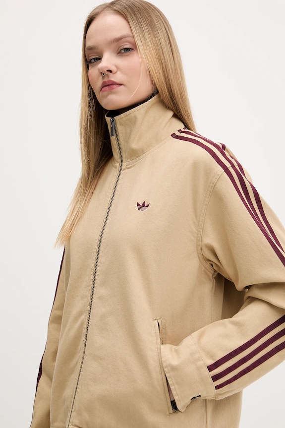 adidas Originals geacă de bumbac bej KF2312