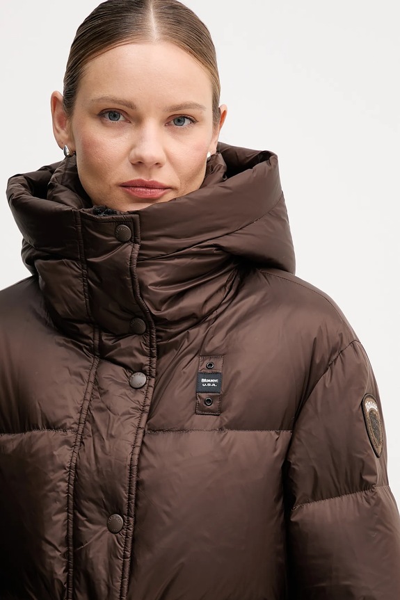 Μπουφάν με επένδυση από πούπουλα Blauer CHELSEA καφέ BLDB03175