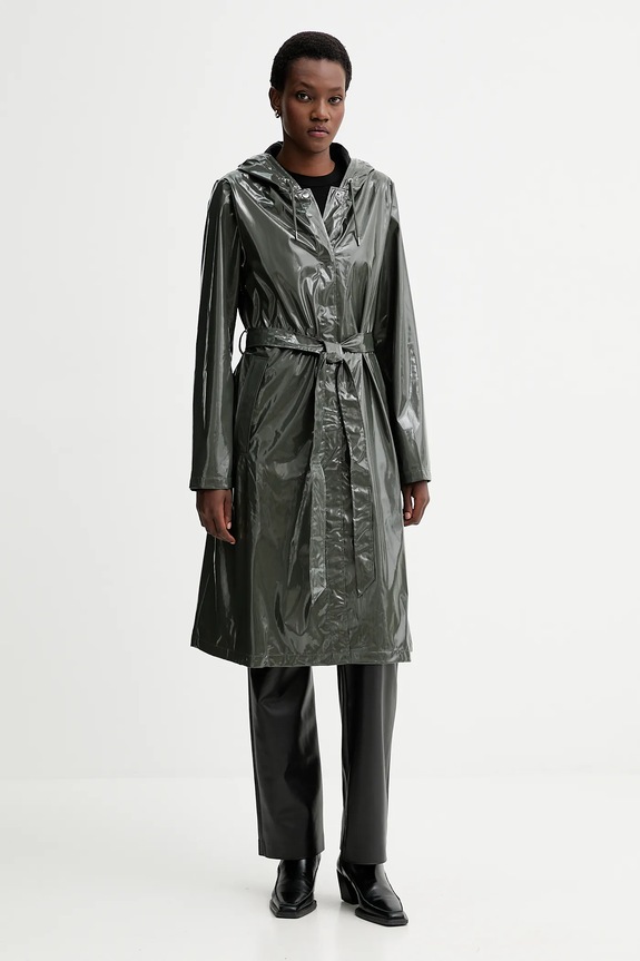 Îmbrăcăminte Rains geacă 12040 A-Line Longer W Jacket 12040. verde