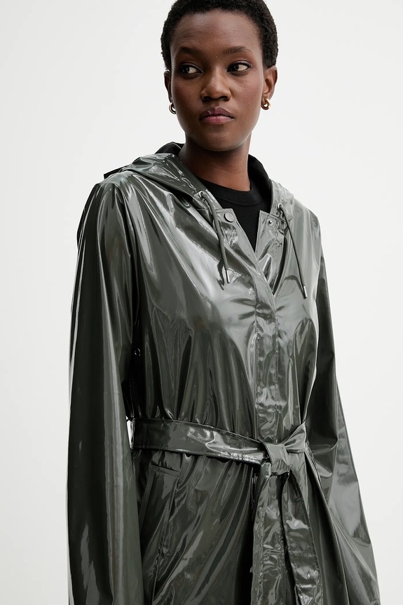 Rains geacă 12040 A-Line Longer W Jacket verde 12040.