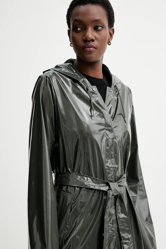 Rains geacă 12040 A-Line Longer W Jacket verde 12040.
