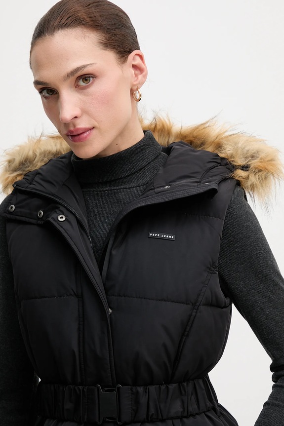 Páperová vesta Pepe Jeans čierna PL4024335