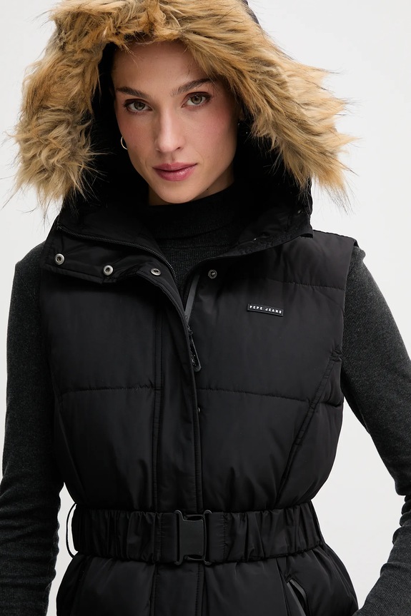 Páperová vesta Pepe Jeans PL4024335 čierna