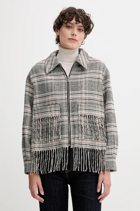 Bunda s prímesou vlny Pepe Jeans nezateplené sivá PL4024341