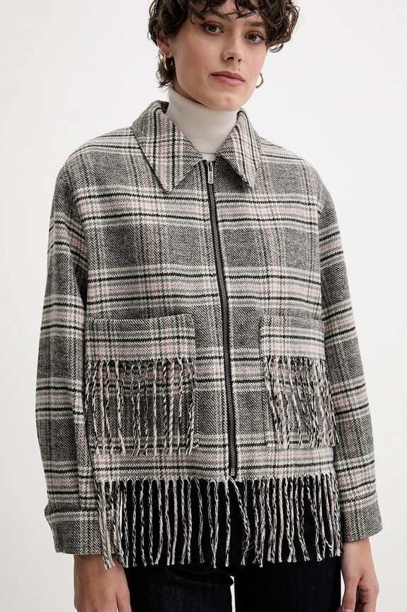 Bunda s prímesou vlny Pepe Jeans sivá PL4024341