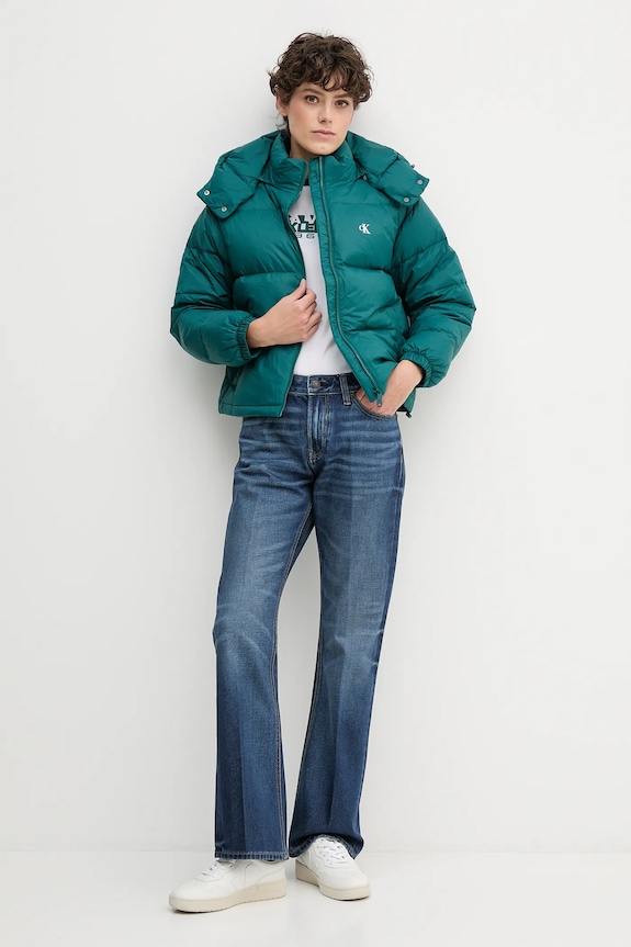Calvin Klein Jeans kurtka puchowa LV047D501G turkusowy AW25