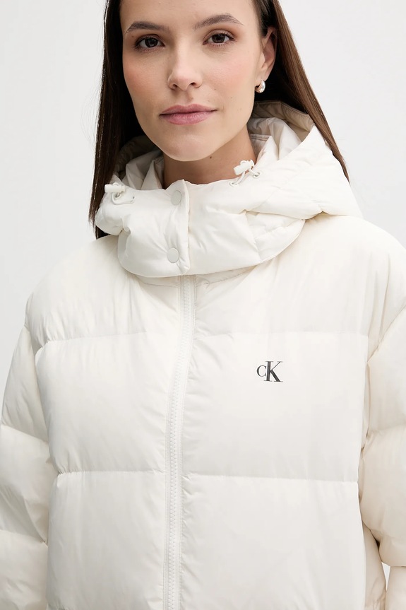 Μπουφάν με επένδυση από πούπουλα Calvin Klein Jeans μπεζ LV047D502G