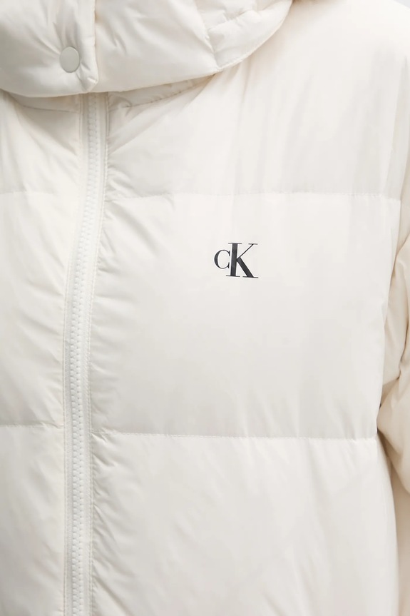 Μπουφάν με επένδυση από πούπουλα Calvin Klein Jeans LV047D502G μπεζ