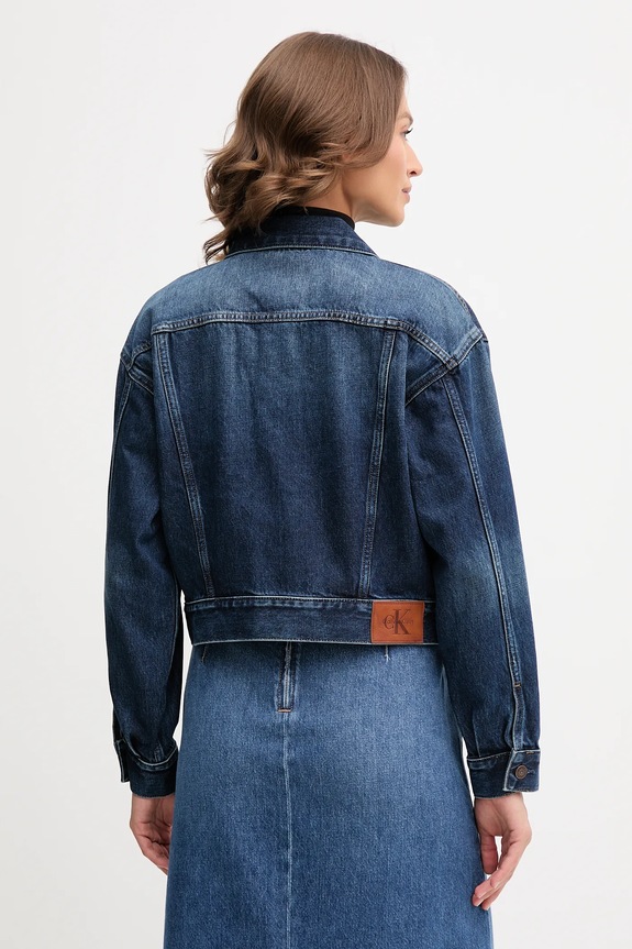 Ρούχα Βαμβακερό τζιν μπουφάν Calvin Klein Jeans LV047D838G μπλε