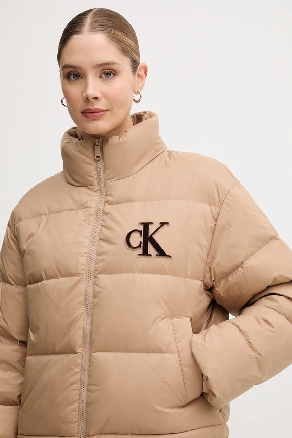 Calvin Klein Jeans kurtka puchowa zielony LV047D503G
