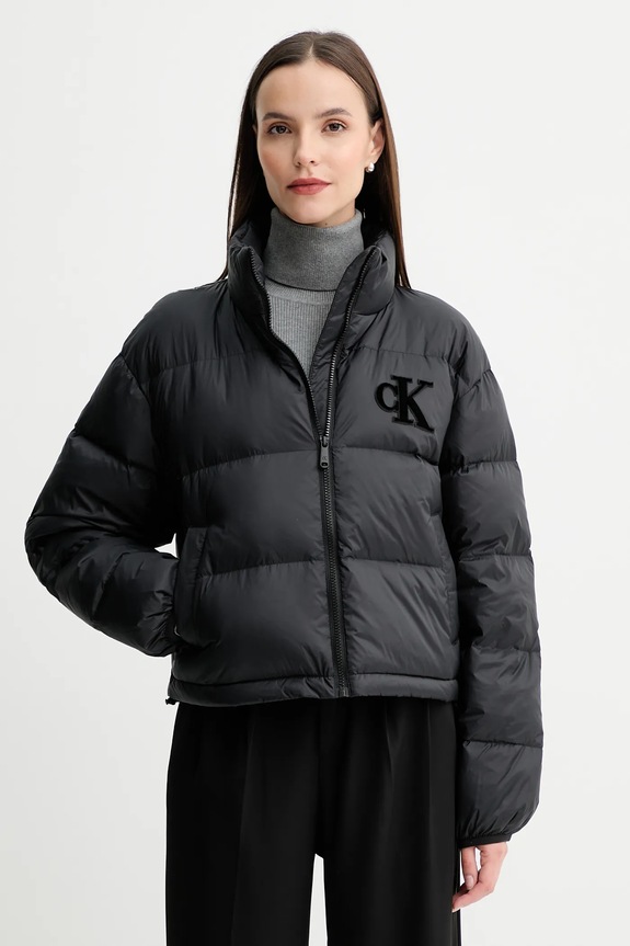 Pernata jakna Calvin Klein Jeans Planet friendly crna LV047D503G