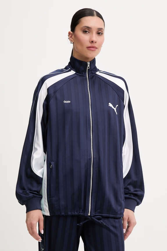 Puma mikina na zips dámska PUMA x GUIZIO bez kapucne tmavomodrá 632558