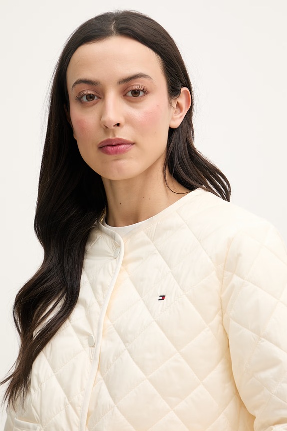 Tommy Hilfiger prechodná bunda dámska béžová WW0WW47290