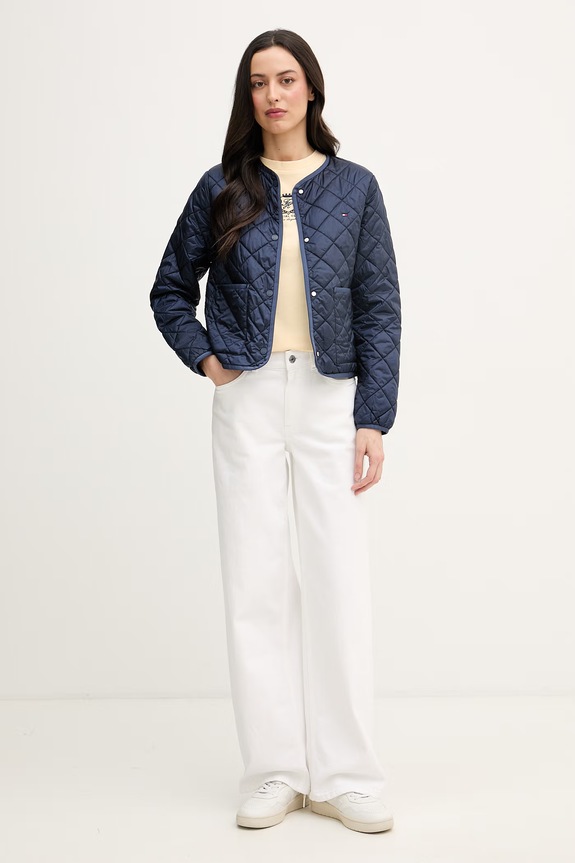 Tommy Hilfiger prechodná bunda dámska WW0WW47290 tmavomodrá SS26