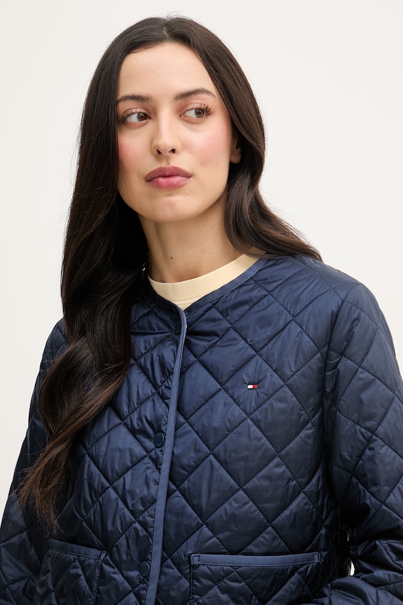 Tommy Hilfiger prechodná bunda dámska tmavomodrá WW0WW47290