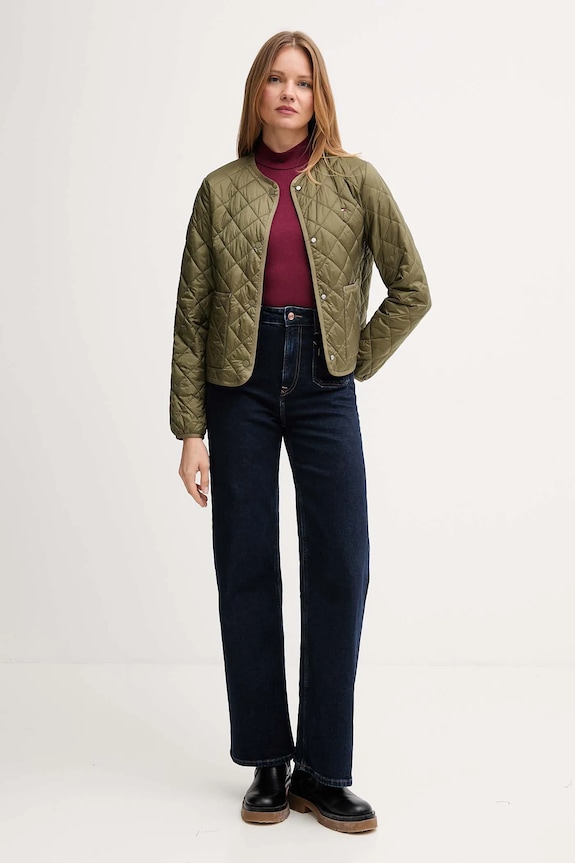 Tommy Hilfiger geacă de tranziție de femei WW0WW47290 verde SS26