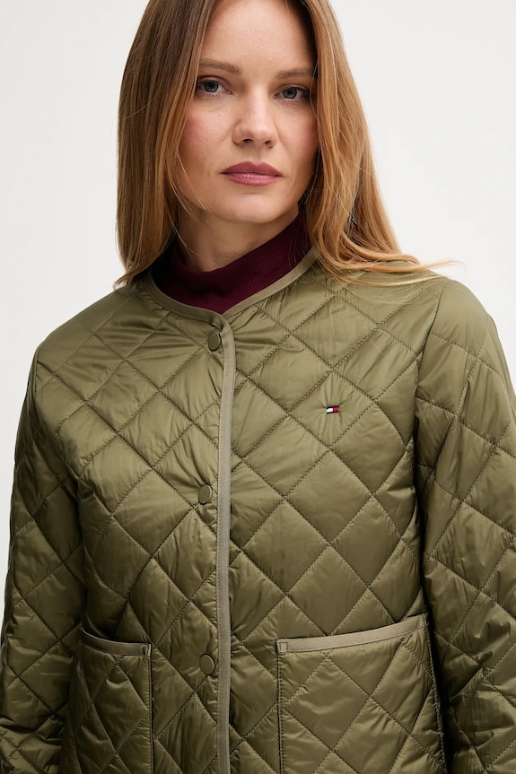 Tommy Hilfiger geacă de tranziție de femei verde WW0WW47290