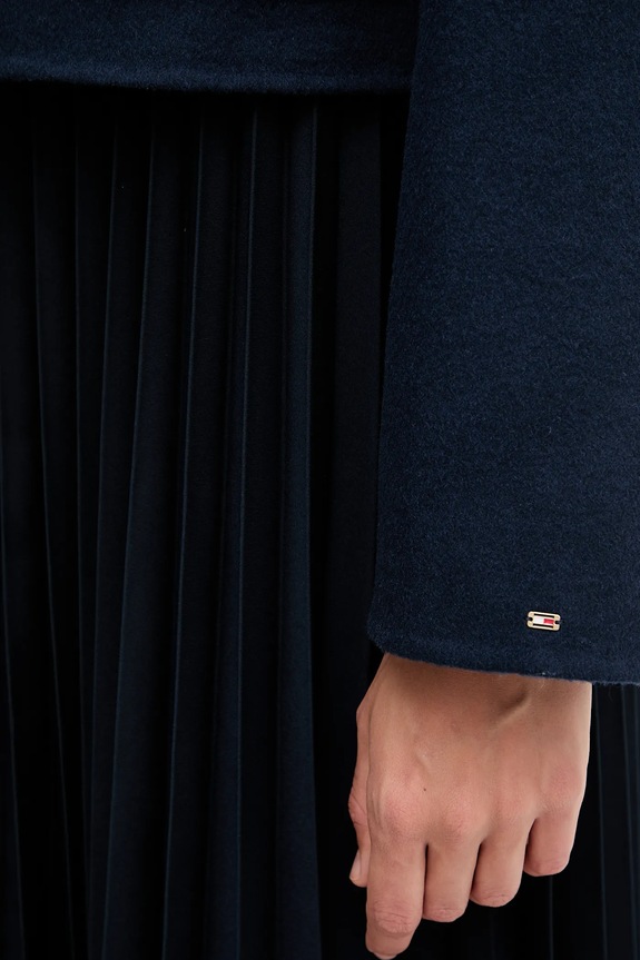 Tommy Hilfiger cappotto in lana WW0WW47446 blu navy