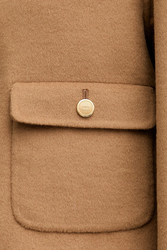 Tommy Hilfiger gyapjú kabát WW0WW47446 barna