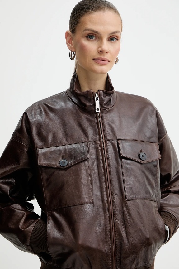 MAX&Co. giacca in pelle marrone 2526446023200