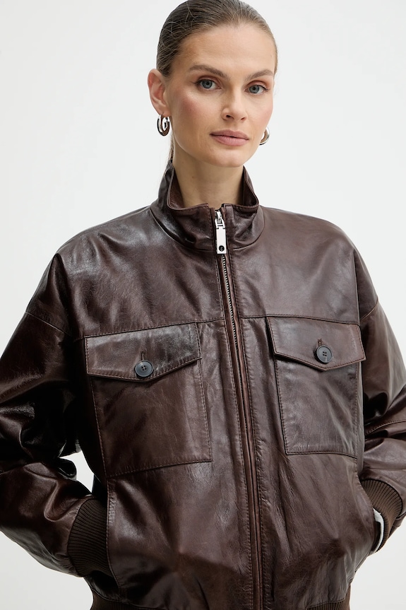 MAX&Co. giacca in pelle marrone 2526446023200