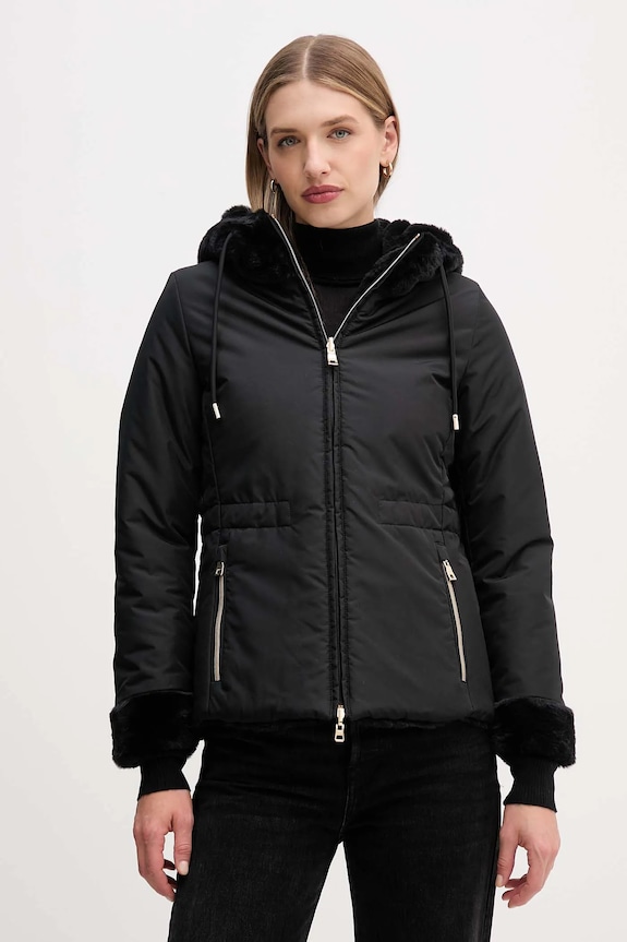 Двусторонняя куртка Geox KAULA с капюшоном чёрный W5622E.TC197