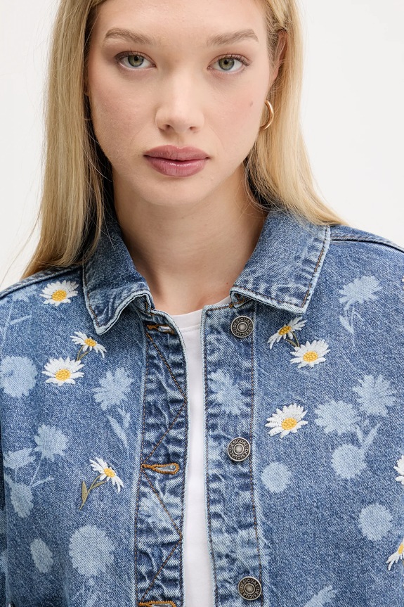 Desigual kurtka jeansowa DAISY niebieski 25WWED15