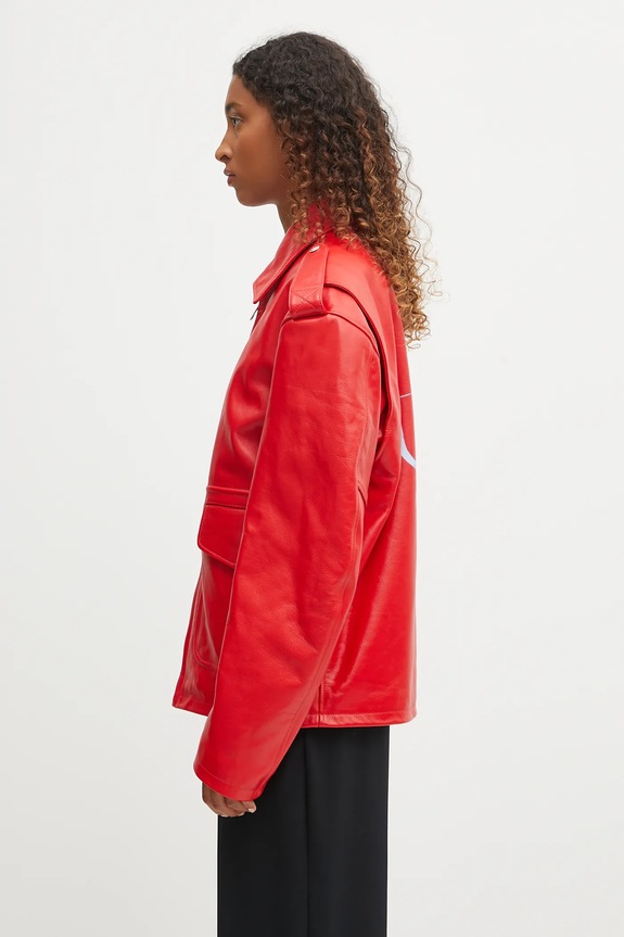 Fiorucci leather jacket Cupid Print Red Leather Aviator W02FPLJA321LE01RD01 red AW25