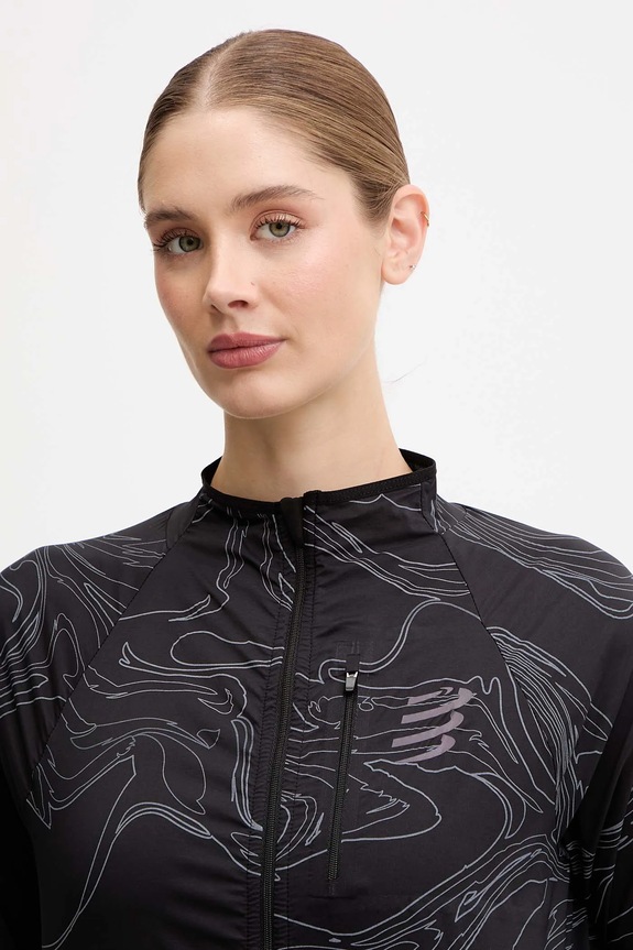 Jakna za vadbo Compressport Hurricane Windproof črna AJVW110