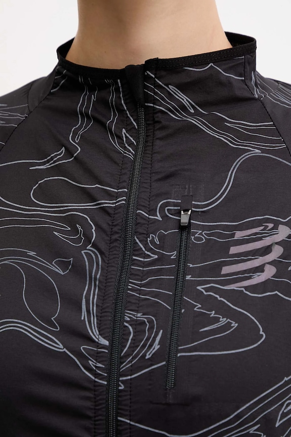 Jakna za vadbo Compressport Hurricane Windproof AJVW110 črna